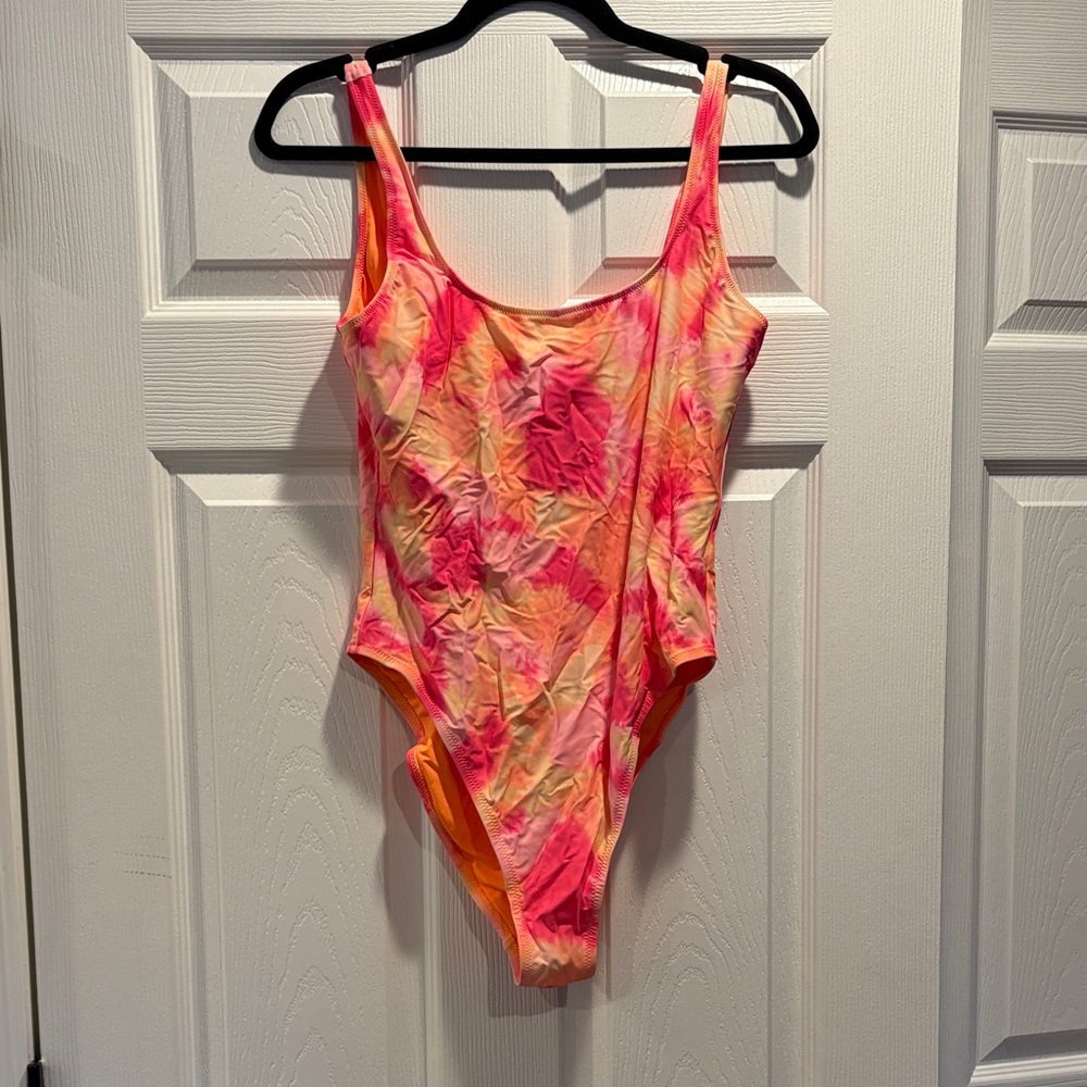 Aerie Pink and Orange Tie-Dye One Piece Swimsuit